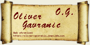 Oliver Gavranić vizit kartica